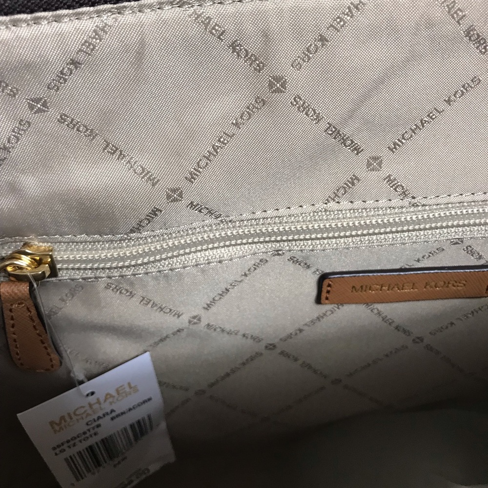 Michael Kors Ciara LG EW TZ Tote Brown W AUTHENTIC - Picture 5 of 7